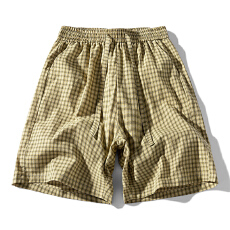批发美式潮牌格子短裤男夏季新款宽松百搭纯棉休闲五分裤