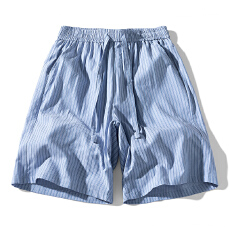 批发2025夏季新款潮牌宽松休闲短裤男薄款条纹五分裤运动中裤沙滩裤男