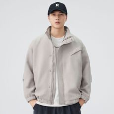 批发实拍2025秋季潮牌麂皮绒立领工装夹克男<b class='q'>日系</b><b class='q'>复古</b>百搭宽松休闲外套