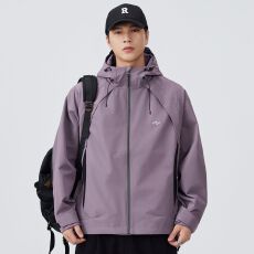 批发实拍秋季新款冲锋衣外套男<b class='q'>日系</b><b class='q'>复古</b>连帽拼接夹克潮流百搭情侣款