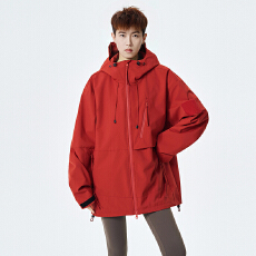 批发实拍2025秋冬工装夹克男连帽休闲防风宽松潮流百搭帅气冲锋衣外套