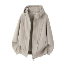 批发实拍2025<b class='q'>秋</b>冬新款简约开衫纯棉卫衣男外套休闲大码连帽百搭拼接款