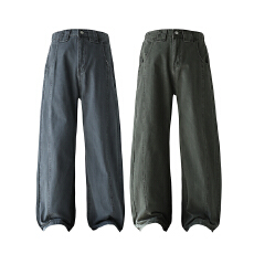 批发实拍2025秋冬新款休闲裤男100%纯棉半橡筋纽扣皮带款百搭长裤