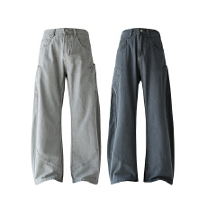 实拍2025秋冬新款纯棉洗水休闲裤男半松紧腰纽扣拉链款百搭长裤