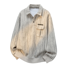 实拍2025秋冬新款翻领半纽扣卫衣男宽松舒适潮牌休闲长袖Polo衫