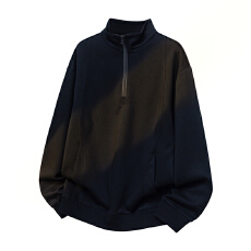 实拍2025秋冬新款立领半拉链卫衣男宽松舒适潮牌休闲百搭结构款