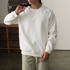 批发实拍2025<b class='q'>秋</b>冬季新款美式圆领长袖体恤男男潮牌宽松休闲卫衣