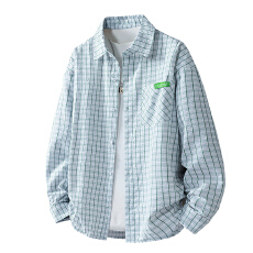 批发实拍2025秋季新款长袖泡泡纱条纹<b class='q'>衬衫</b>宽松百搭潮流中性男女情侣款