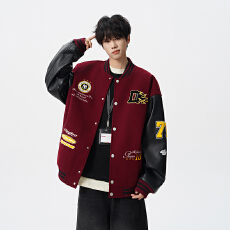 批发实拍2025秋<b class='q'>冬</b>新款潮牌重磅530克美式刺绣中性棒球服外套飞行夹克
