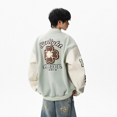 批发实拍2025秋<b class='q'>冬</b>新款潮牌重磅530克美式刺绣棒球服中性外套潮流夹克