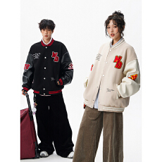 批发秋<b class='q'>冬</b>新款美式潮牌重磅刺绣棒球服男女中性款外套潮流嘻哈夹克