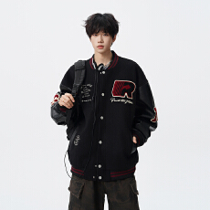 批发实拍秋<b class='q'>冬</b>新款美式潮牌重磅刺绣棒球服中性款外套潮流韩版夹克