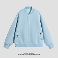 批发实拍秋<b class='q'>冬</b>新款潮牌重磅立领针织开衫卫衣男女中性款外套