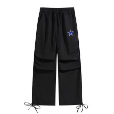 批发<b class='q'>实拍</b>2025秋季新款潮牌简约刺绣休闲裤男<b class='q'>户外</b>旅游宽松防水阔腿裤