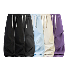 批发<b class='q'>实拍</b>2025秋季新款松紧腰休闲裤男<b class='q'>户外</b>旅游宽松防水直筒百搭阔腿裤