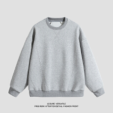 批发实拍秋冬新款潮牌重磅470G针织纯棉卫衣套头男女中性百搭结构款