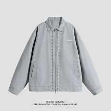 批发实拍2025秋冬新款重磅310克美式复古工装纯棉水洗做旧夹克外套<b class='q'>男</b>