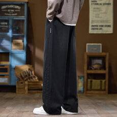 批发实拍2025秋冬新款松紧腰仿牛仔天丝休闲裤男宽松百搭阔腿裤