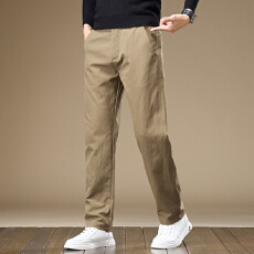 批发实拍2025秋冬新款半松紧轻商务修身休闲裤男百搭直筒通勤长裤