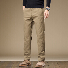 批发实拍2025秋冬新款半松紧轻商务直筒休闲裤男百搭通勤大码长裤