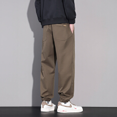 批发实拍2025秋冬新款休闲裤男宽松舒适百搭松紧腰束脚运动裤