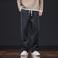 批发实拍2025秋冬新款简约百搭休闲裤男天丝莱赛尔舒适松紧腰直筒裤子