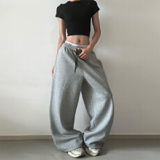 2025秋冬街舞潮牌嘻哈街头简约束脚运动裤美式休闲卫裤男女情侣裤