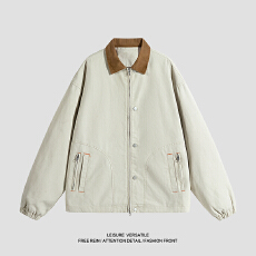 批发实拍2025<b class='q'>秋</b>冬新款潮牌美式复古全棉工装水洗做旧重磅夹克外套男