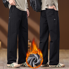 批发实拍2025<b class='q'>冬</b>季新款加绒加厚休闲裤男直筒百搭保暖长裤