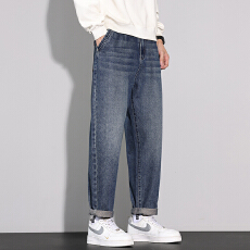 批发实拍2025秋冬新款锥形牛仔裤男显瘦显高随性百搭潮流耐磨长裤