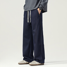 批发实拍2025秋<b class='q'>冬</b>新款保色仿牛仔针织直筒休闲裤男宽松百搭弹力长裤