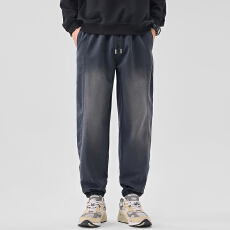 批发实拍2025秋<b class='q'>冬</b>新款莱赛尔束脚休闲裤男宽松百搭弹力舒适长裤