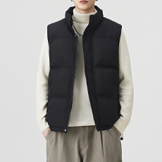 批发实拍2025秋冬新款棉马甲男宽松百搭立领保暖美式休闲运动旅游外套