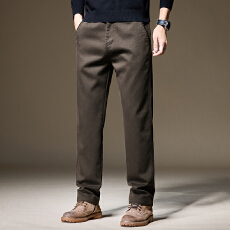 批发实拍2025秋<b class='q'>冬</b>新款仿牛撞色轻商务修身半松紧休闲裤男直筒百搭长裤