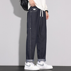 批发实拍秋冬新款原牛锥形牛仔裤男百搭修饰腿型显瘦显高经典弹力裤子