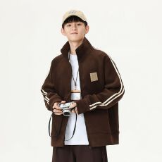 批发实拍2025秋冬新款开衫立领卫衣男宽松百搭潮流日系外套