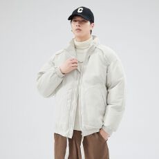 批发实拍2025冬季新款潮牌立领棉衣男港风日系羽绒棉衣男宽松大码外套