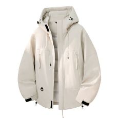 批发冬季新款羽绒服新国标90白鸭绒男士加厚潮牌保暖工装连帽加厚外套