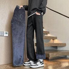 批发冬季新款加绒加厚保暖御寒牛仔<b class='q'>裤</b>男弹力直筒<b class='q'>修身</b>高街<b class='q'>裤</b>子