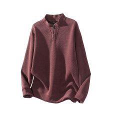 批发秋冬装立领套头卫衣男日系宽松半拉链纯色复古<b class='q'>外套</b><b class='q'>百搭</b>休闲上衣