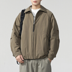 批发冬装翻领结构拼接款轻薄羽绒服男新国标90白鸭绒保暖户外羽绒外套