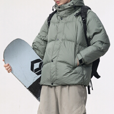 批发冬装新款重磅连帽羽绒服男新国标90白鸭绒保暖户外工装羽绒外套