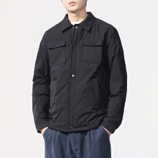 批发冬装新款工装翻领轻薄羽绒服男新国标90白鸭绒保暖户外羽绒外套