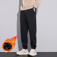 批发冬季加绒加厚保暖<b class='q'>休闲裤</b><b class='q'>男</b>宽松百搭棉质舒适重磅保暖锁温针织卫裤