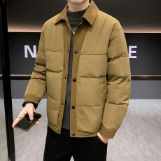 批发实拍2025冬季新款翻领羽绒<b class='q'>外套</b>新国标简约轻薄百搭潮流羽绒服男