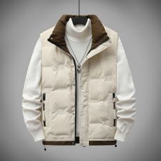 批发冬季新款百搭<b class='q'>男</b>士羽绒马甲立领撞色潮流韩版新国标<b class='q'>羽绒服</b>外套