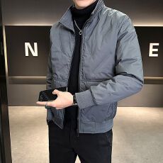 批发实拍2025冬季新国标<b class='q'>羽绒服</b><b class='q'>男</b>立领韩版百搭防寒轻薄羽绒外套