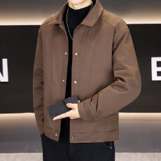 批发实拍2025冬季轻薄<b class='q'>羽绒服</b><b class='q'>男</b>百搭翻领加厚白鸭绒新国标保暖拼接外套