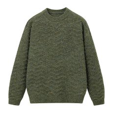 实拍2025秋冬新款潮牌圆领毛衣男士宽松百搭英伦风简约针织衫卫衣