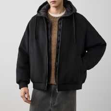 批发新国标90绒保暖羊毛呢羽绒服冬季新款男士加厚夹克外套